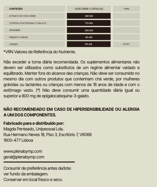 Tabela nutricional